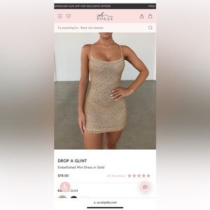 Oh Polly Drop a glint gold dress